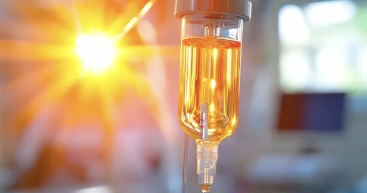 Client receiving a High-C vitamin C IV for immune support at iCRYO Daniel Island
