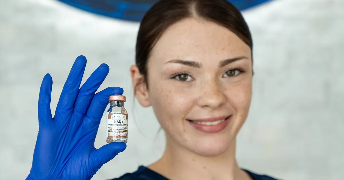 Energized client after NAD+ IV therapy at iCRYO Daniel Island