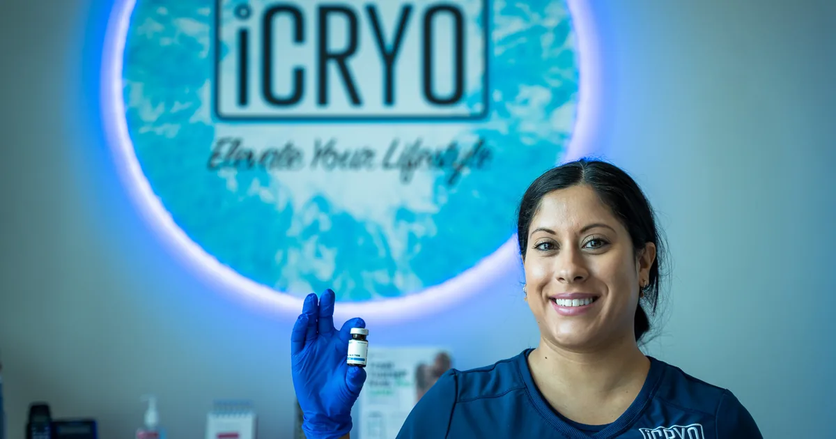 Energized client after a B12 vitamin shot at iCRYO Daniel Island